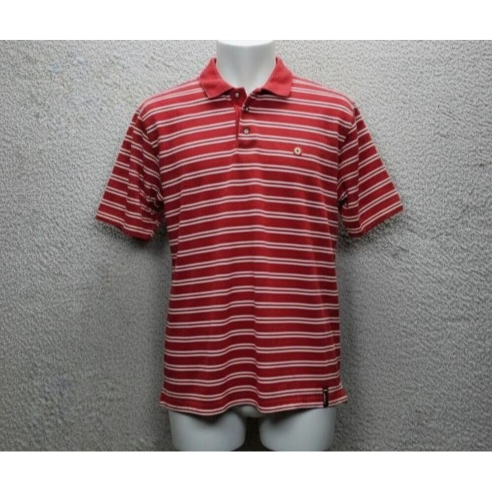 Vtg Y2K South Pole Red White Striped Polo Shirt Men's Size Large Authentic Coll.